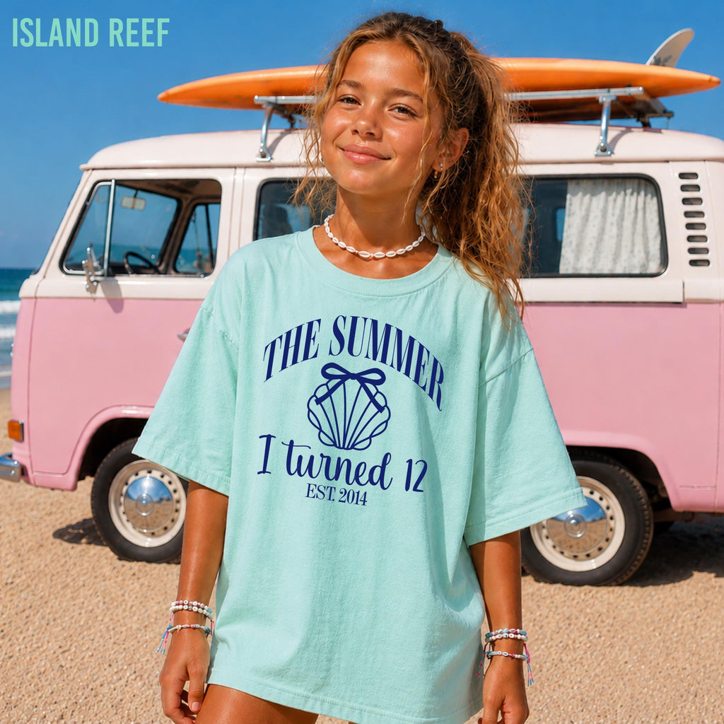 The Summer I Turned Twelve Birthday Shirt, 12th Birthday T-Shirt, Beach Birthday Shirt, Coastal Birthday,  12th Birthday Girl, Twelfth Shirt