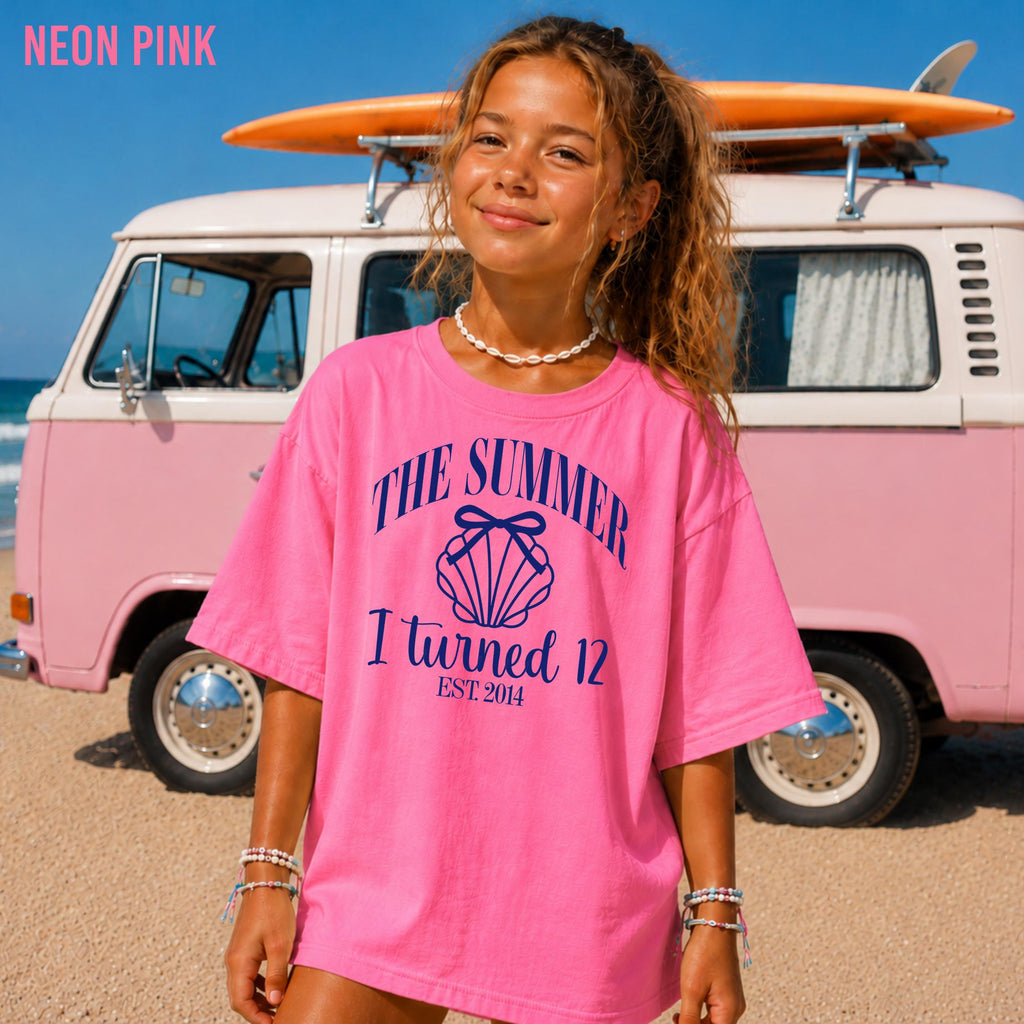 The Summer I Turned Twelve Birthday Shirt, 12th Birthday T-Shirt, Beach Birthday Shirt, Coastal Birthday,  12th Birthday Girl, Twelfth Shirt