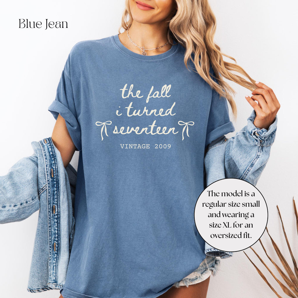 Custom 17th Birthday Shirt Girl, Comfort Colors Fall I Turned 17, Birthday Gift For Her, Teen Girl Gift, Birthday Girl Outfit