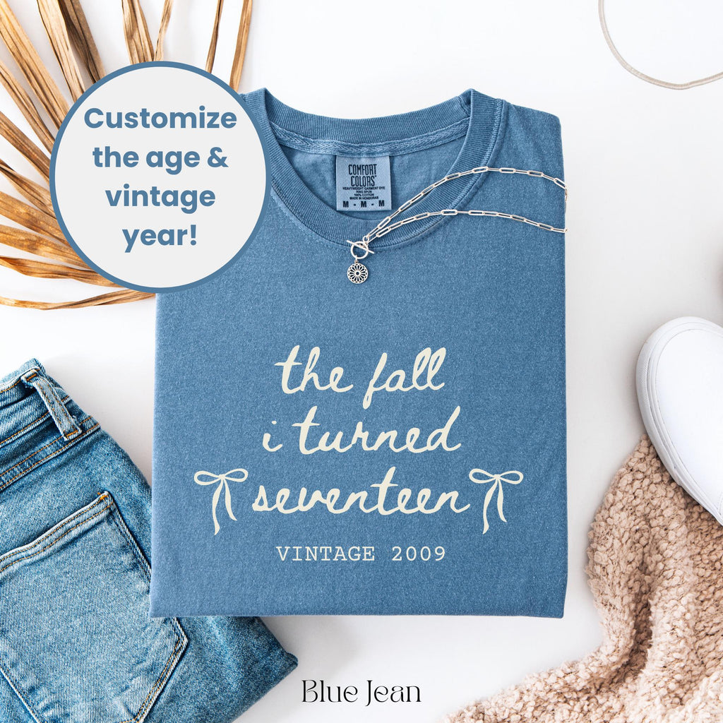 Custom 17th Birthday Shirt Girl, Comfort Colors Fall I Turned 17, Birthday Gift For Her, Teen Girl Gift, Birthday Girl Outfit