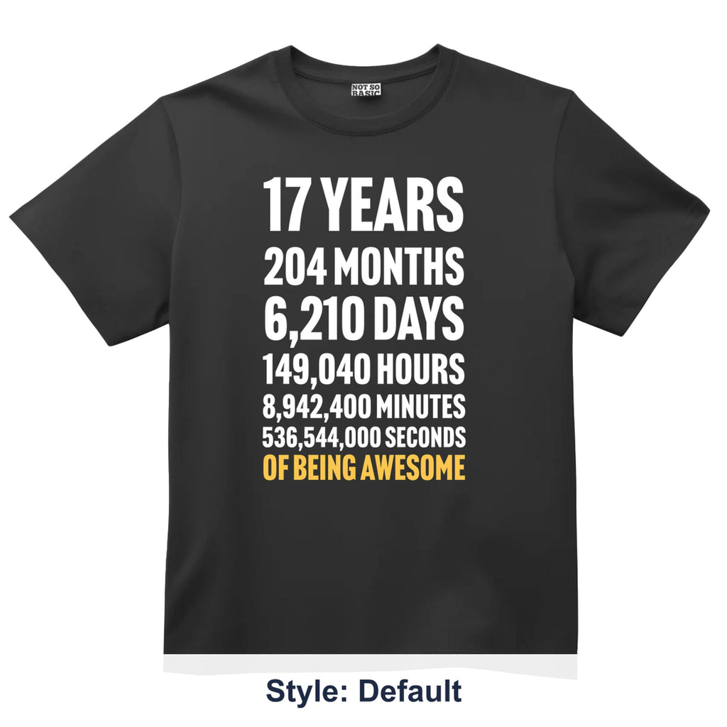 17th Birthday Countdown Shirt, 17 Year Old Birthday T-Shirt, Personalized Age Tee