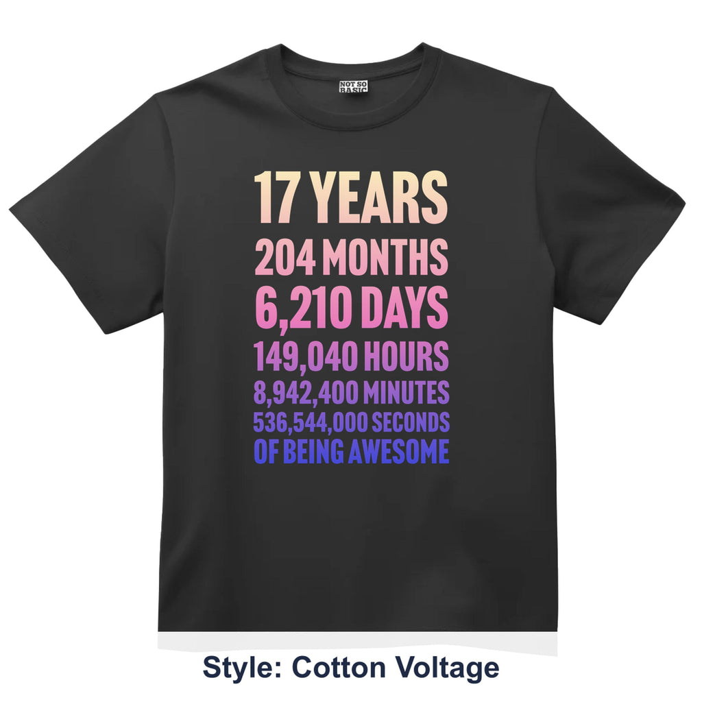 17th Birthday Countdown Shirt, 17 Year Old Birthday T-Shirt, Personalized Age Tee