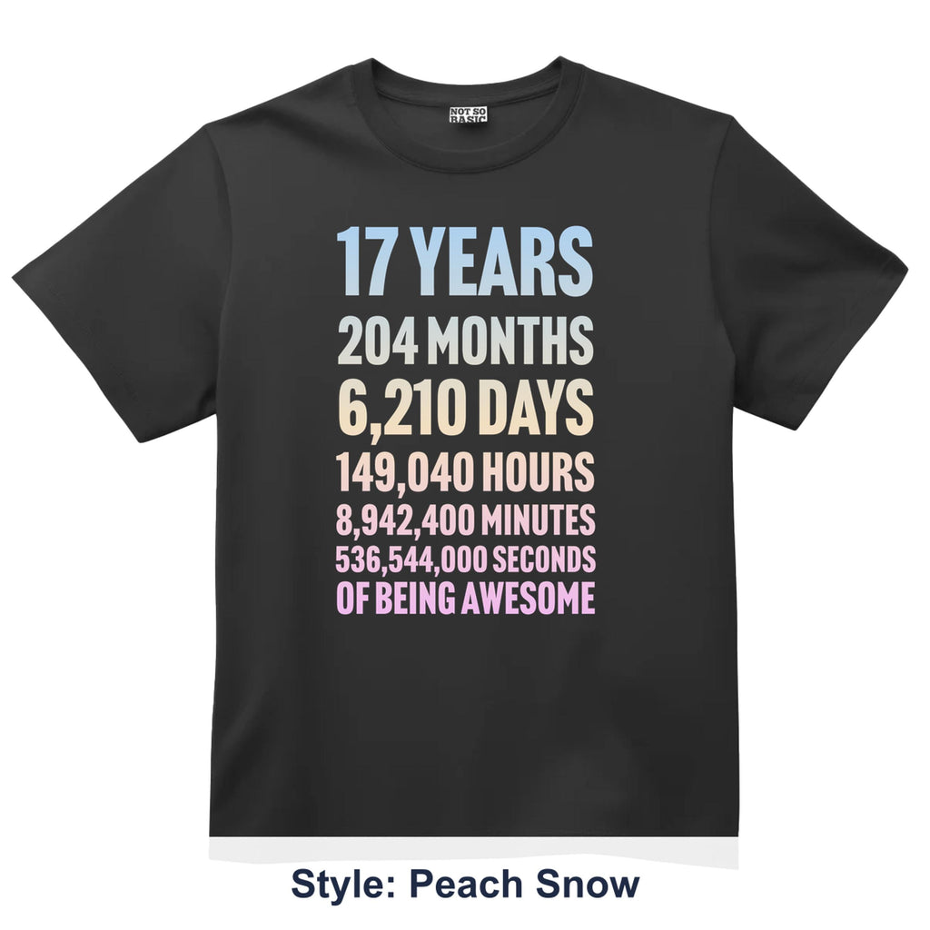 17th Birthday Countdown Shirt, 17 Year Old Birthday T-Shirt, Personalized Age Tee