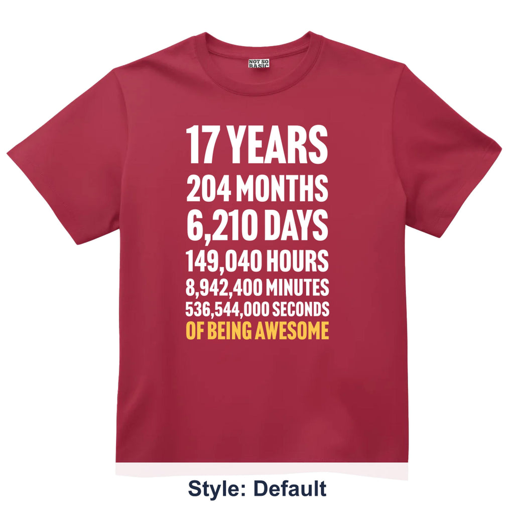 17th Birthday Countdown Shirt, 17 Year Old Birthday T-Shirt, Personalized Age Tee