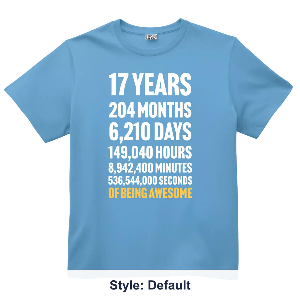 17th Birthday Countdown Shirt, 17 Year Old Birthday T-Shirt, Personalized Age Tee