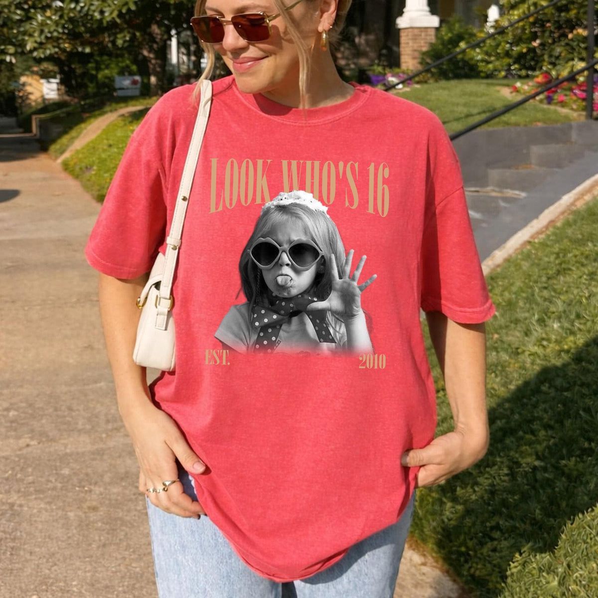 Custom Sweet 16 Shirt, Personalized Childhood Photo Tee, Look Who's 16 Birthday Gift, Vintage Picture Shirt, Teen Girl Party Keepsake