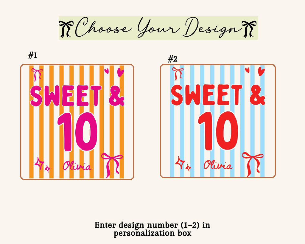Personalized Sweet 10 Birthday Shirt, Coquette Bow Double Digits Tee