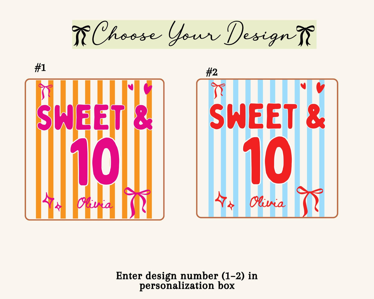 Personalized Sweet 10 Birthday Shirt, Coquette Bow Double Digits Tee