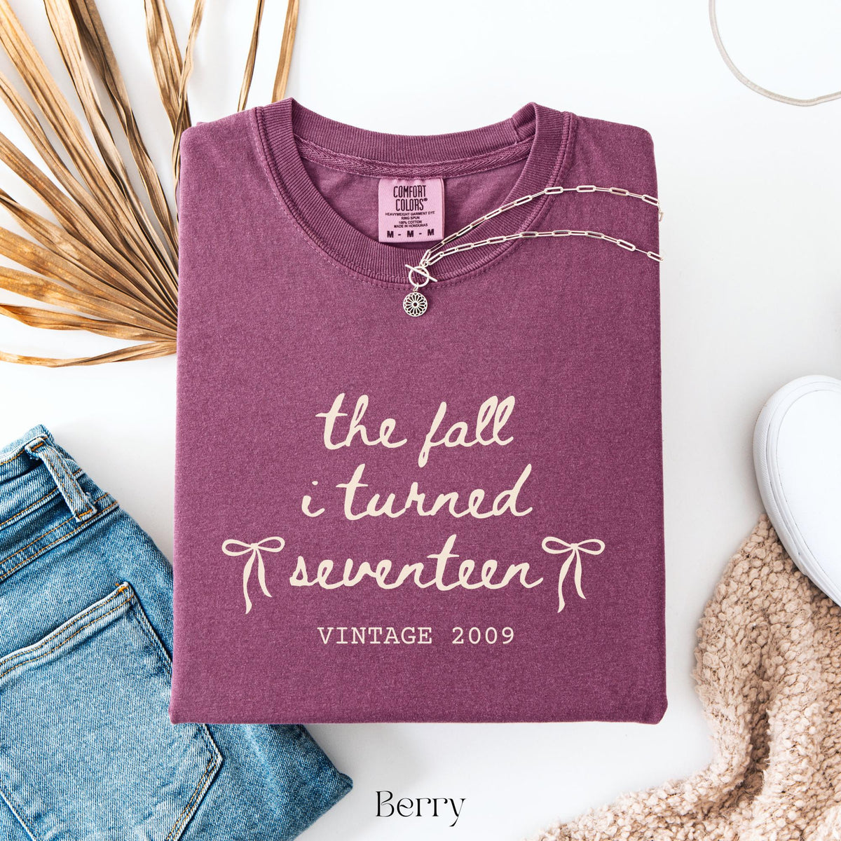 Custom 17th Birthday Shirt Girl, Comfort Colors Fall I Turned 17, Birthday Gift For Her, Teen Girl Gift, Birthday Girl Outfit