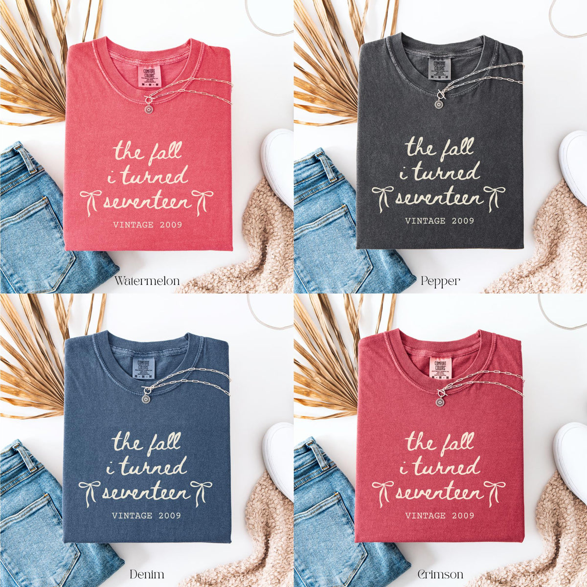 Custom 17th Birthday Shirt Girl, Comfort Colors Fall I Turned 17, Birthday Gift For Her, Teen Girl Gift, Birthday Girl Outfit