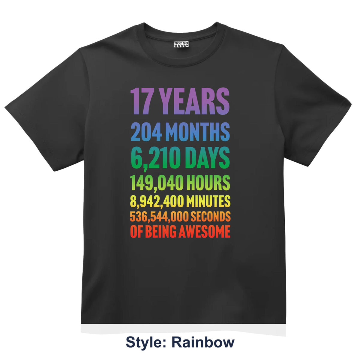 17th Birthday Countdown Shirt, 17 Year Old Birthday T-Shirt, Personalized Age Tee