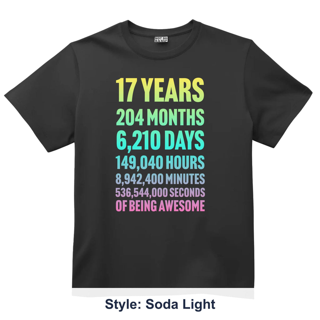 17th Birthday Countdown Shirt, 17 Year Old Birthday T-Shirt, Personalized Age Tee