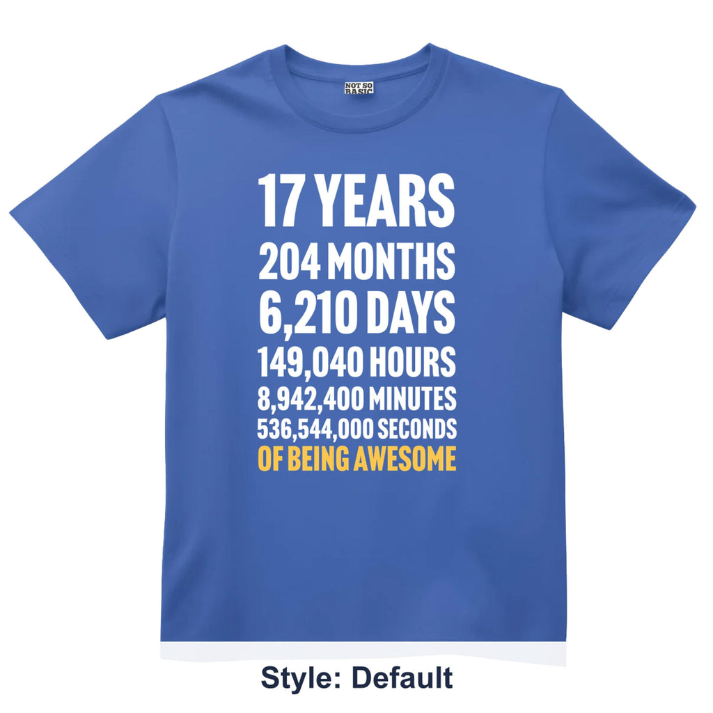 17th Birthday Countdown Shirt, 17 Year Old Birthday T-Shirt, Personalized Age Tee