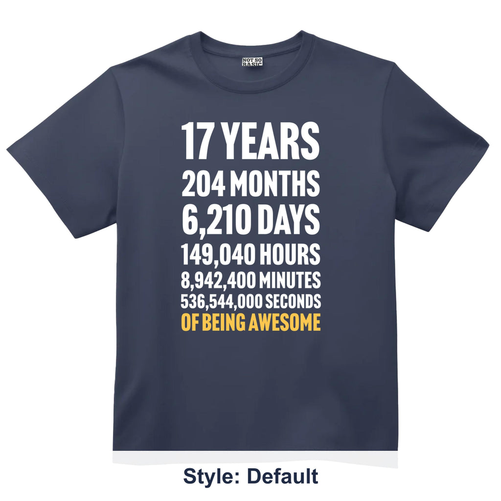 17th Birthday Countdown Shirt, 17 Year Old Birthday T-Shirt, Personalized Age Tee